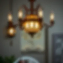 Elegant lantern light chandelier showcasing intricate design elements