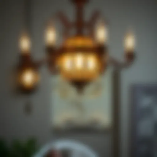 Elegant lantern light chandelier showcasing intricate design elements