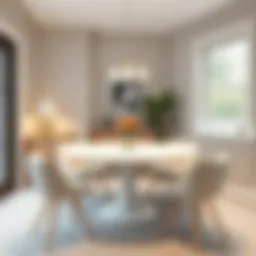 Elegant small round white dining table set in a cozy dining area