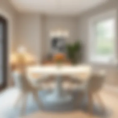 Elegant small round white dining table set in a cozy dining area