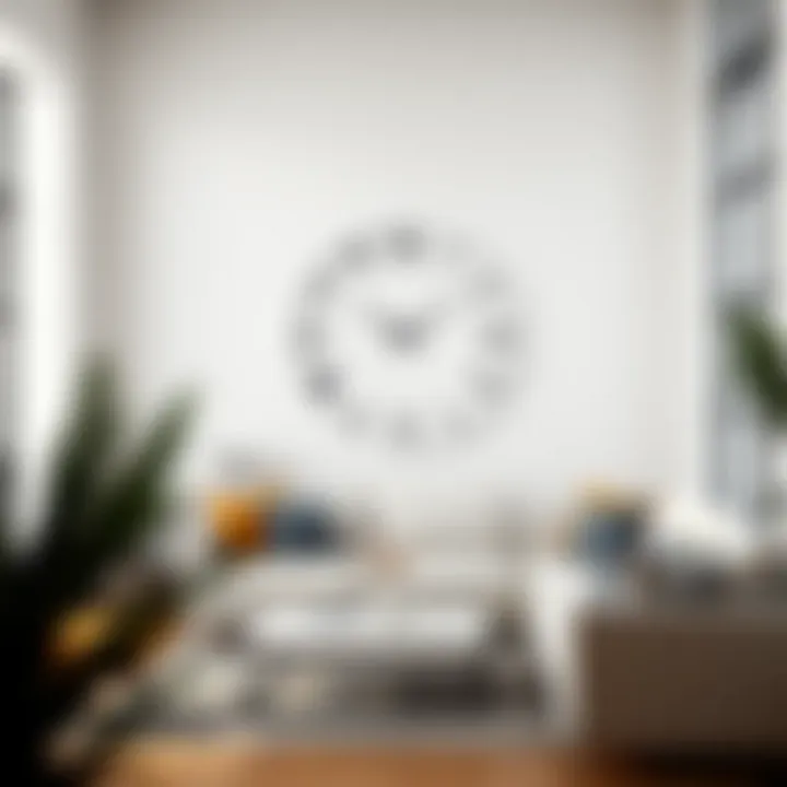 Simplicity Redefined: Minimalist Wall Clock Minimalist wall clock in a contemporary living room