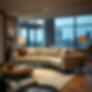 Backless Couch in Modern Living Design Elegant backless couch in a modern living space