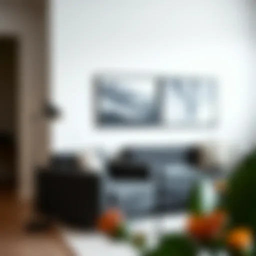 A stylish dark grey chair in a modern living room setting.