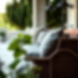 Elegant outdoor bench cushion showcasing luxurious fabric