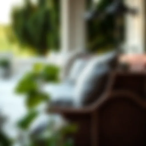 Elegant outdoor bench cushion showcasing luxurious fabric