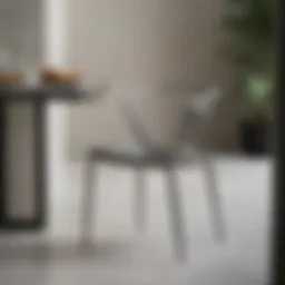Sleek metallic dining chair design in modern interior