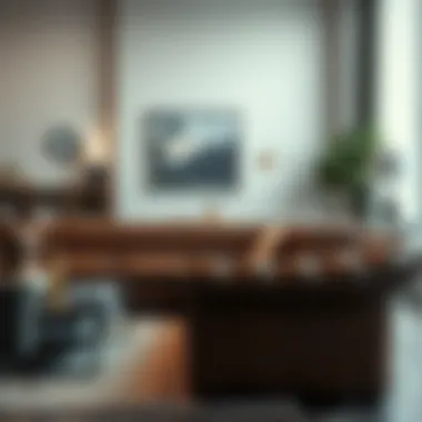 Luxurious Brown Leather Tufted Sectional in Modern Living Room Luxurious brown leather tufted sectional in a modern living room setting