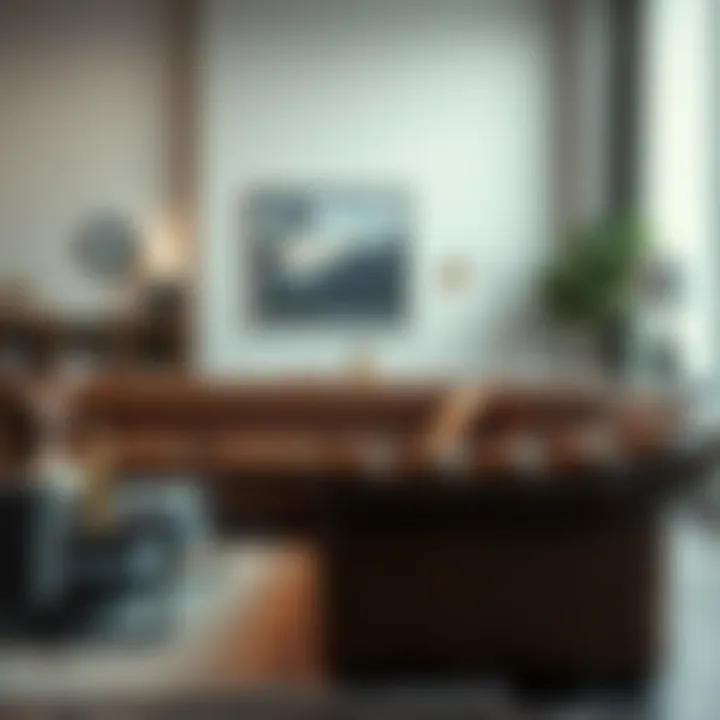 Luxurious Brown Leather Tufted Sectional in Modern Living Room Luxurious brown leather tufted sectional in a modern living room setting