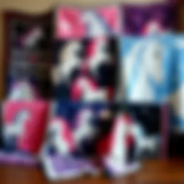 An array of different unicorn quilt designs displayed together.