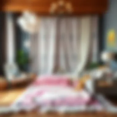 A stylish living room featuring a unicorn quilt as a decorative focal point.