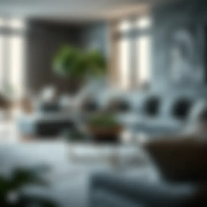 Round Terrarium Coffee Table in Modern Living Space Modern living room featuring a round terrarium coffee table as a centerpiece