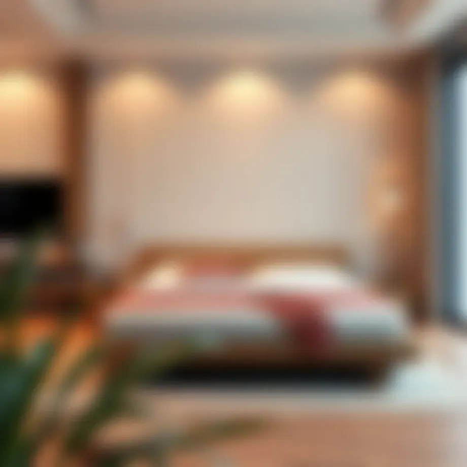 Modern folding queen bed in a stylish living room setting