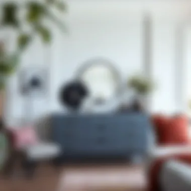 Grey glass dresser complementing various interior styles