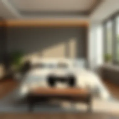 Modern Bedroom with Panda Bedding A beautifully arranged modern bedroom featuring panda bedding