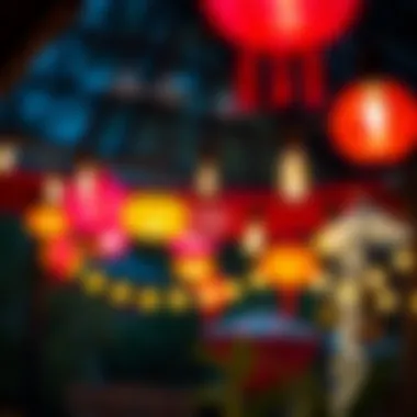 Vibrant Outdoor Hanging Lights for Festive Occasions Colorful outdoor hanging lights illuminating a festive setting