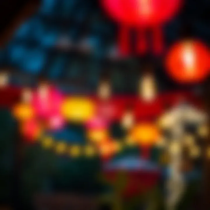 Vibrant Outdoor Hanging Lights for Festive Occasions Colorful outdoor hanging lights illuminating a festive setting