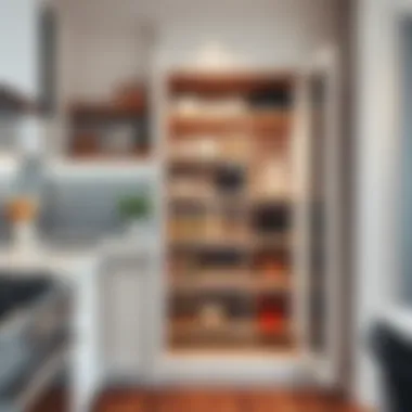Maximizing Compact Spaces Innovative pull-out pantry design maximizing storage in a compact space
