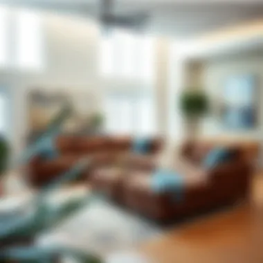 Luxurious sectional sleeper sofa in a modern living room