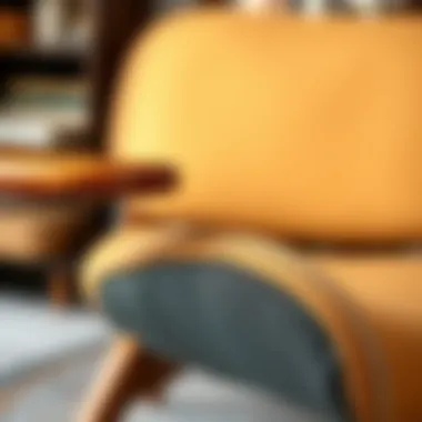 Close-up view of the materials used in Bob's chair and a half, highlighting craftsmanship