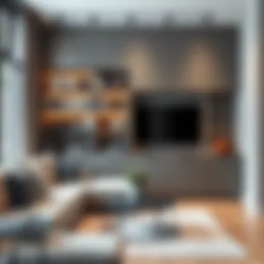 Integration of Skadis Shelf in Modern Living Space Modern living space with Skadis shelf integration