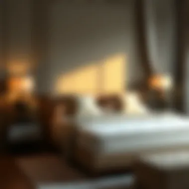 Elegant bedroom setup featuring a US king size mattress