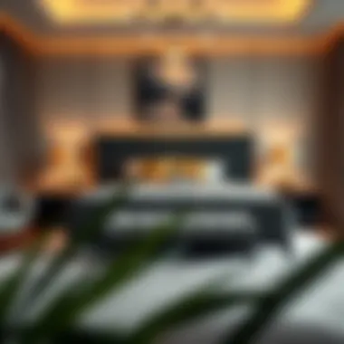 Ottoman placed in a modern bedroom