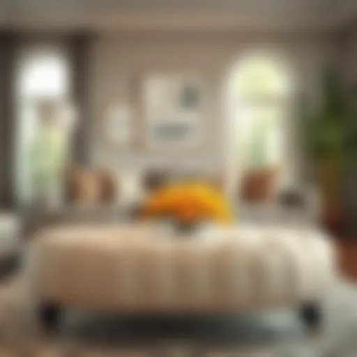 Stylish ottoman as a coffee table centerpiece