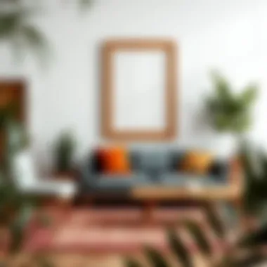 Innovative furniture arrangement highlighting the use of 22x22 wood frames