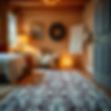 Textured Runner Rug Complementing a Cozy Bedroom Textured runner rug complementing a cozy bedroom