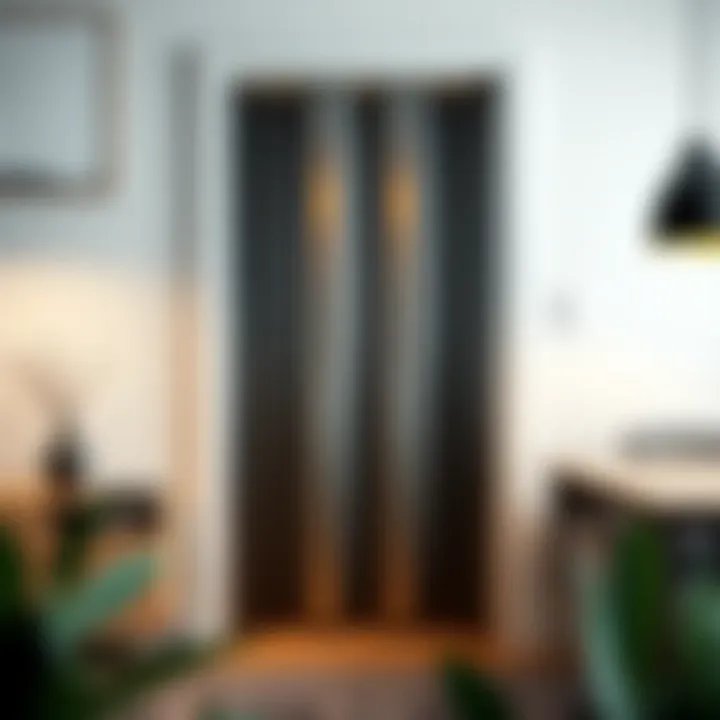 Contemporary metal accordion door in an office setting