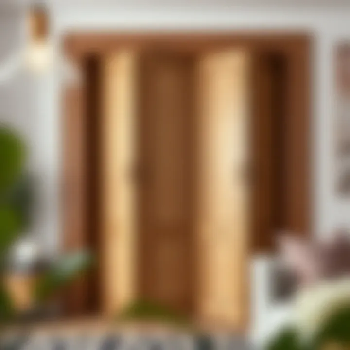 Elegant wooden accordion door in a modern interior