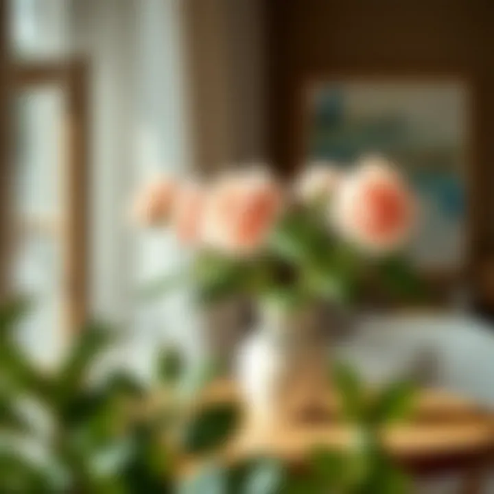 Creative DIY project showcasing artificial rose flower heads in home décor