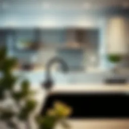 Elegant black sink insert enhancing a modern kitchen