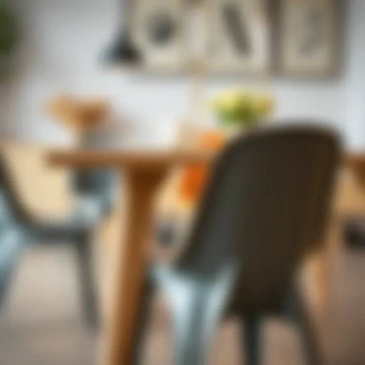 Customized Plastic Chair Enhancing Dining Close-up view of a customized plastic chair that enhances the dining experience.