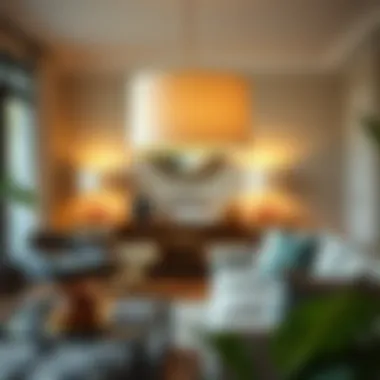 Contemporary Elegance of Drum Lamp Shades A stylish drum lamp shade in a modern living room setting