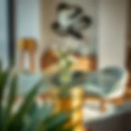 Sophisticated round tempered glass table top in a modern dining setting