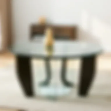 Stylish round tempered glass table top showcasing contemporary design