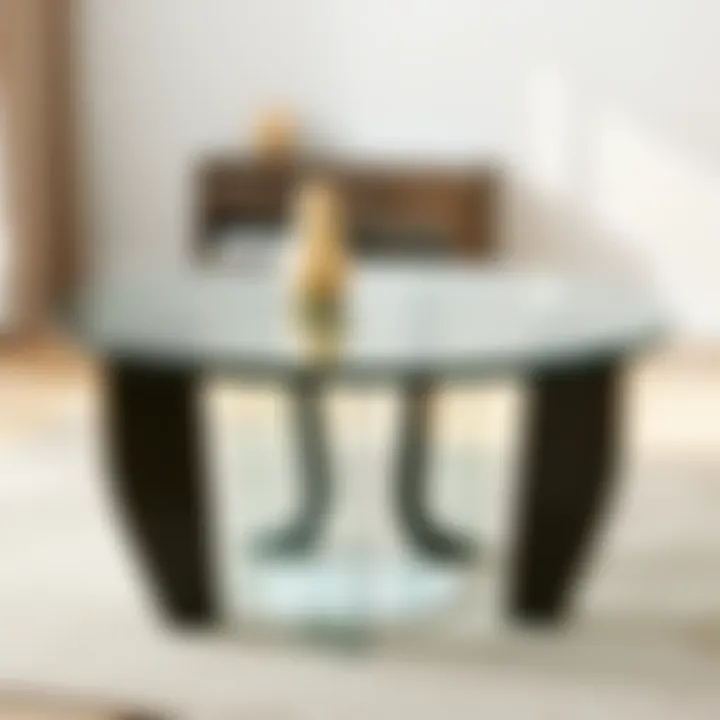 Stylish round tempered glass table top showcasing contemporary design