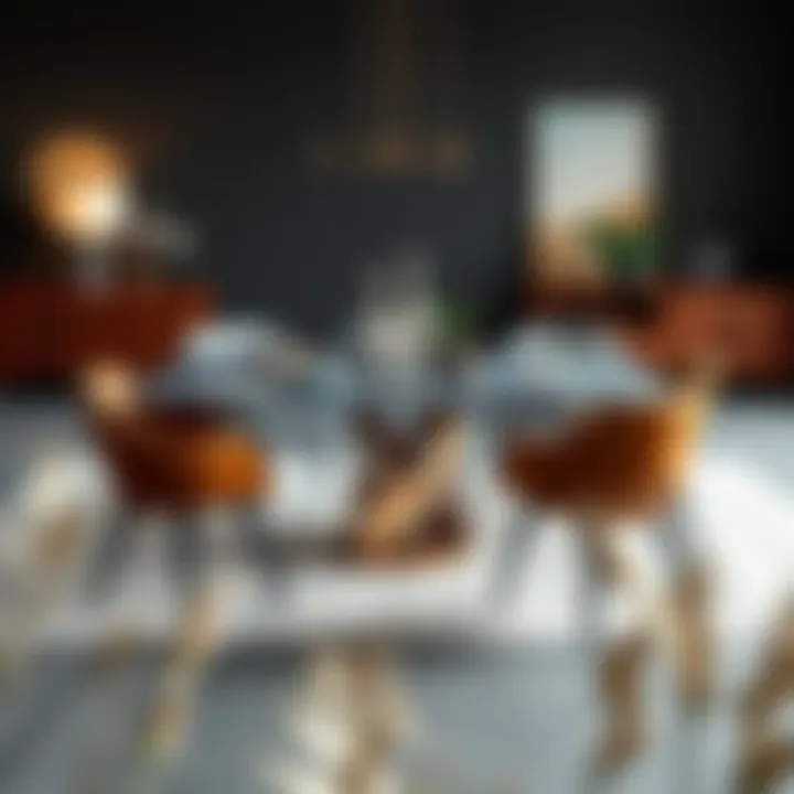 Stylish layout showcasing diverse materials for table sets