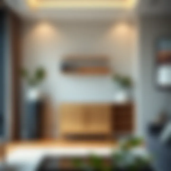 Functional Utility in Contemporary Interiors Functional thin metal cabinet in a stylish living space