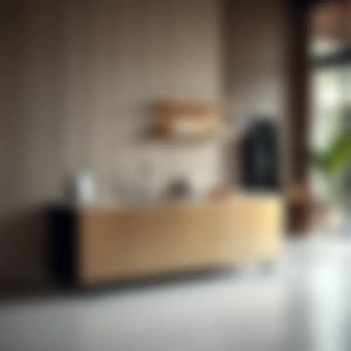 Modern Aesthetic of Thin Metal Cabinets Sleek thin metal cabinet with a modern design