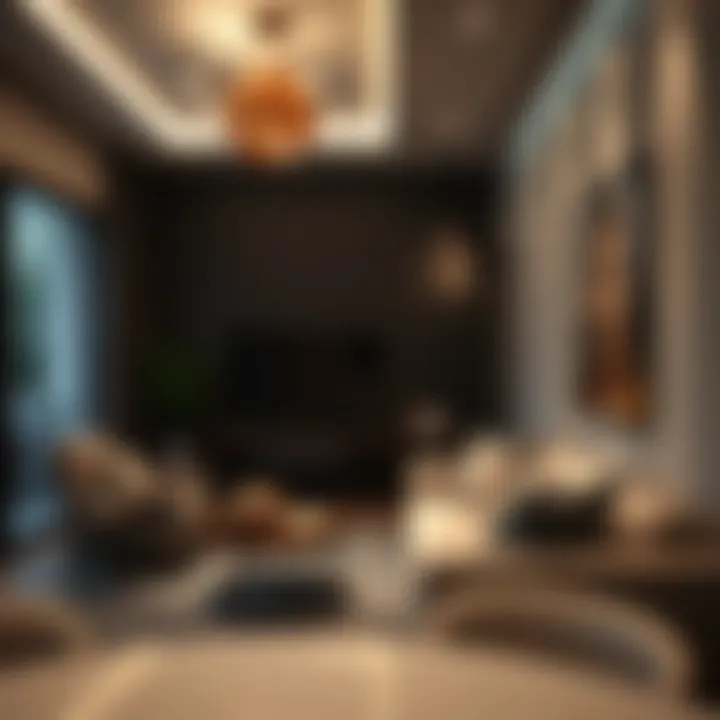 Stylish home interior enhanced by LED lighting.