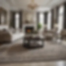 Elegant living room featuring a 15 ft runner rug that complements modern furnishings