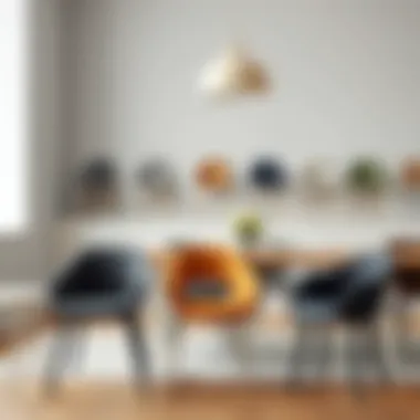 Variety of felt dining chair styles on display