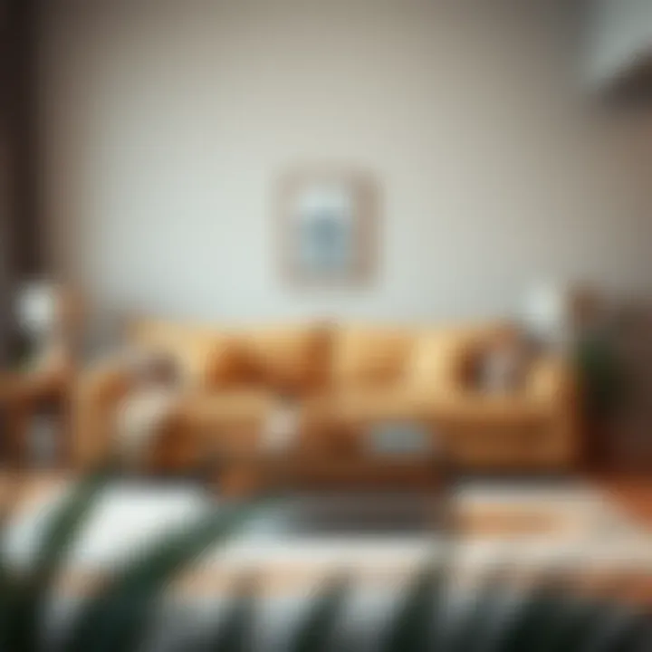 Cozy living room setup featuring a spacious couch