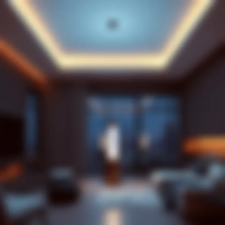 Elevated Aesthetics with Lava Lamps Elegant floor to ceiling lava lamp illuminating a modern living space