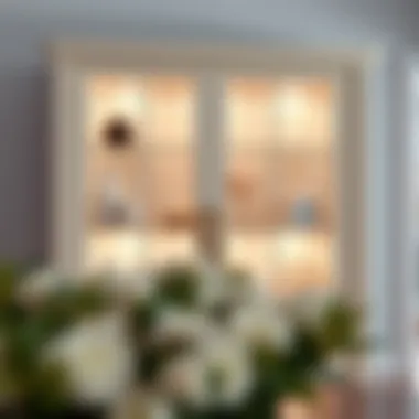 Elegantly designed cabinet doors with clear glass panels