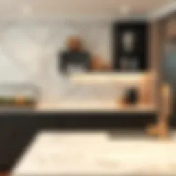 Elegant marble countertop showcasing unique veining