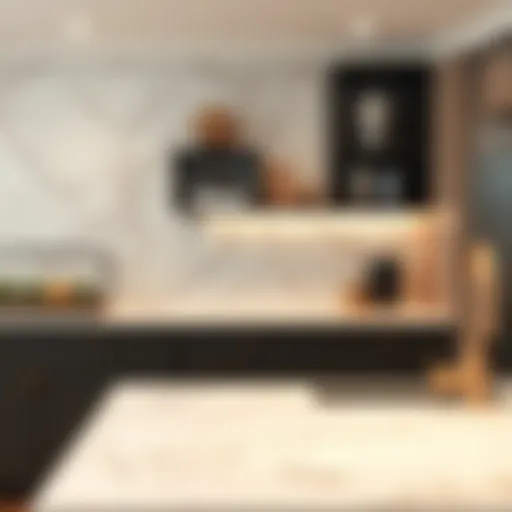 Elegant marble countertop showcasing unique veining