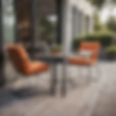 Modern outdoor high top furniture in a cozy setting